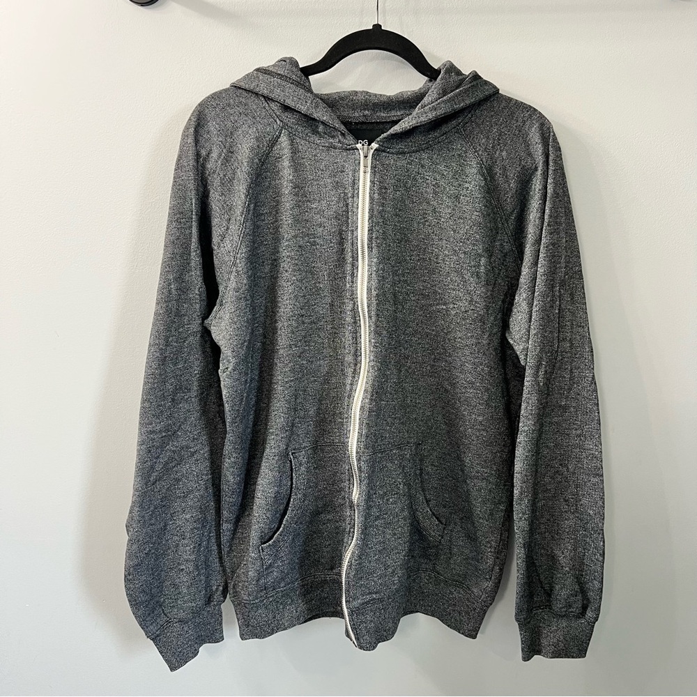 BDG Grey Cotton Long Sleeve Zipper Hoodie Large